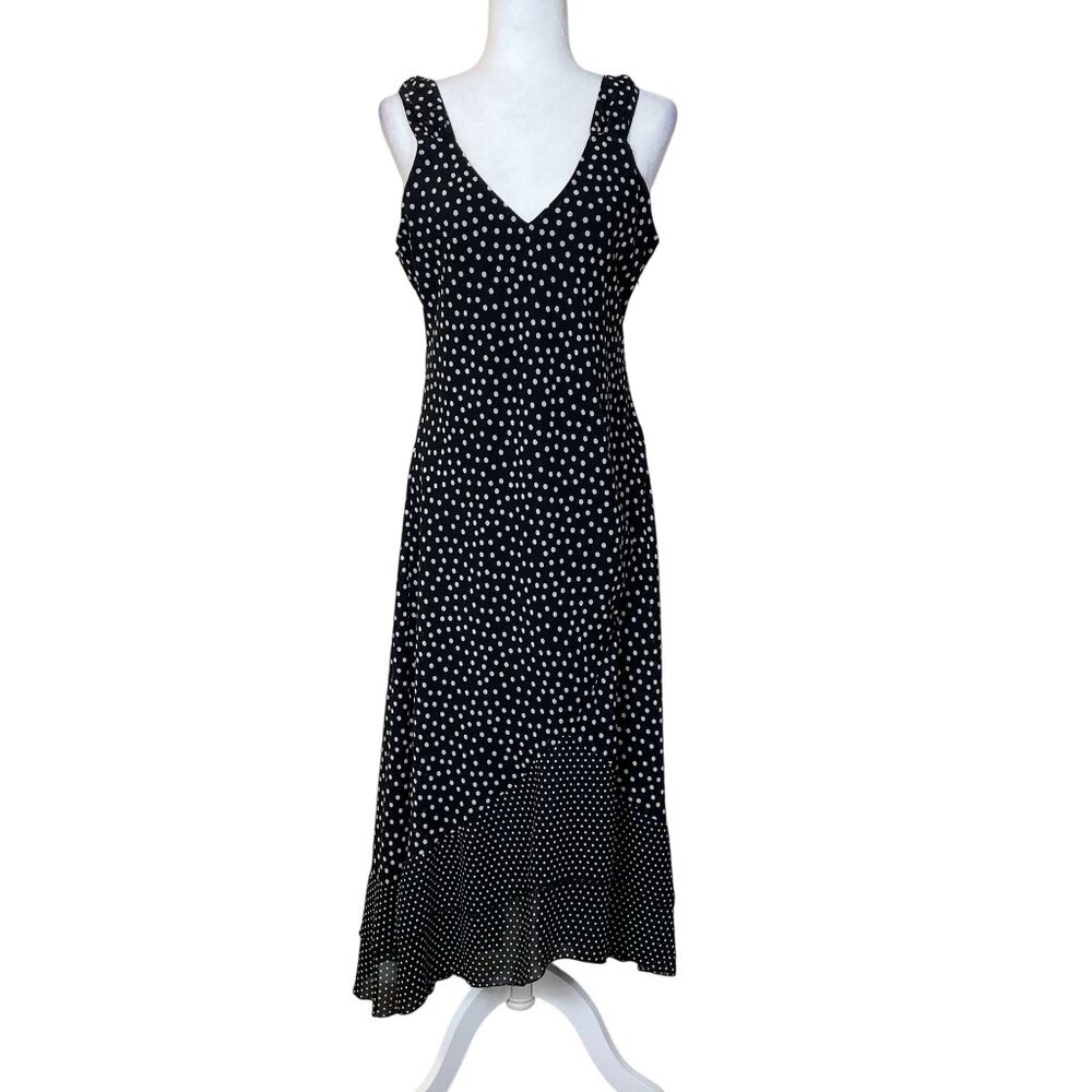 Vintage Slip Dress Y2K 90s Signature JMD Asymmetrical Whimsi Large Black